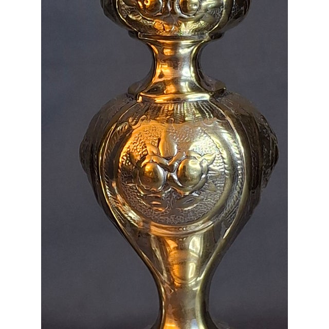 Antique Fraget Warsaw Shabbat Candlesticks Pair No. 4214 Polish Silver Plate 11" For Sale - Image 15 of 18