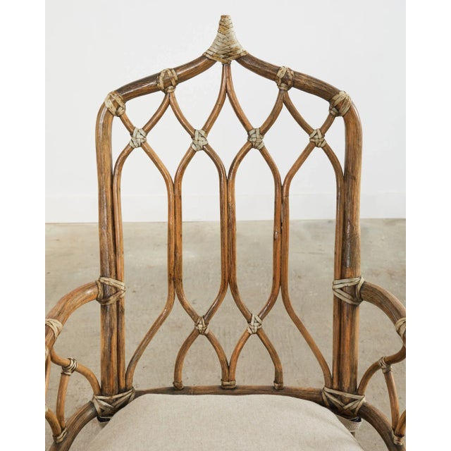 Set of Four McGuire Organic Modern Rattan Cathedral Dining Chairs For Sale In Sacramento - Image 6 of 13