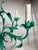 Verdigris Vintage 1970s Italian Tole Chandelier With Verdigris Finish, Five Arms For Sale - Image 8 of 12
