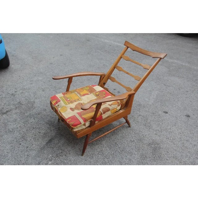 Mid-Century Reclining Chestnut Armchair For Sale - Image 9 of 18