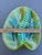 Vintage MCM California Pottery Usa 404 Green & Aqua Drip Glaze Ash or Catchall Tray For Sale - Image 11 of 13