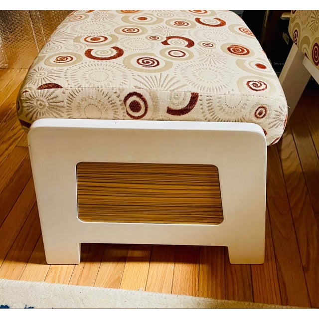 Beautiful Geometric Abstract Design Nontoxic Handbuilt Ergonomic Dutalier Urban Collection Ottoman For Sale - Image 4 of 4