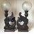 Late 19th Century Circa 1880 Pair of Great Hand Carved Wood Winged Caryatids-Griffins Now as Lamps For Sale - Image 5 of 13