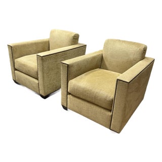 Baker Furniture Manhattan Lounge Armchairs, Pair For Sale