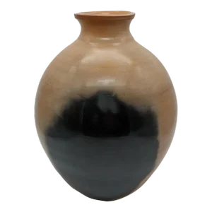 Vintage Hand-Thrown Raku Pottery Vase, Artist Signed