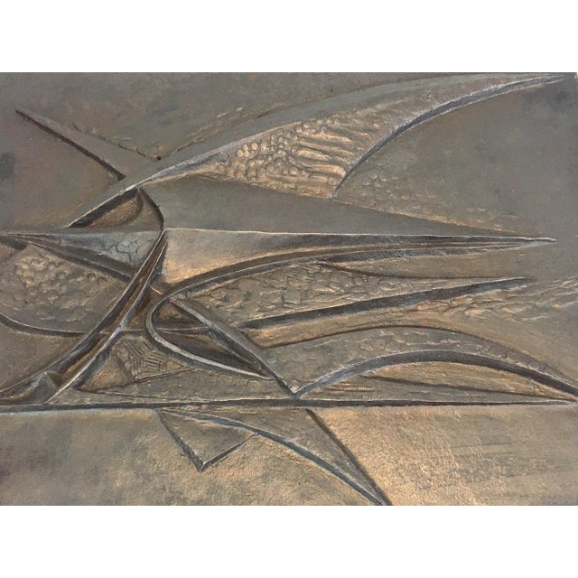 Modernist Cast Iron Fireback, Signed G Lecoff?, French, circa 1950 For Sale - Image 6 of 10