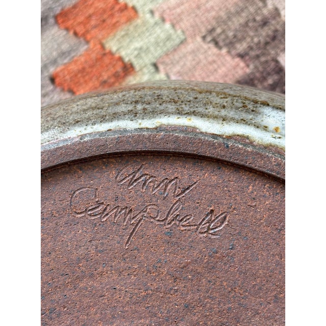 Ceramic Large 1970s Signed Ann Campbell Studio Pottery Serving Bowl – 13” Handmade Stoneware For Sale - Image 7 of 10