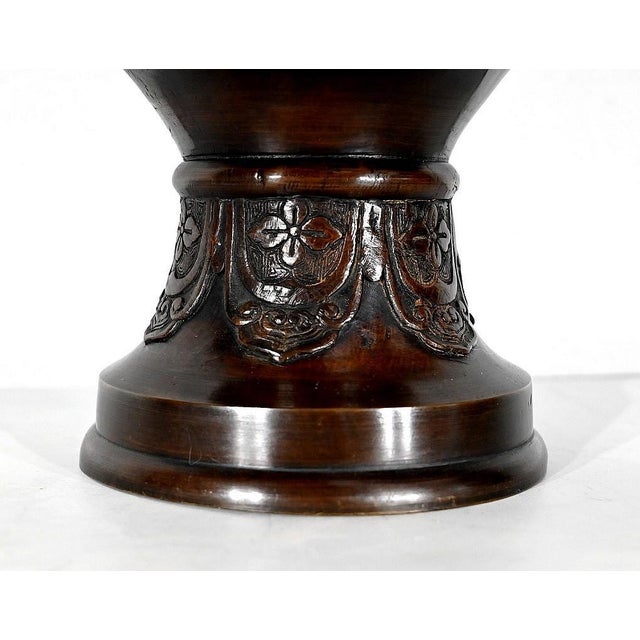 Black Asian Style Bronze Vases, 1950s, Set of 2 For Sale - Image 8 of 18