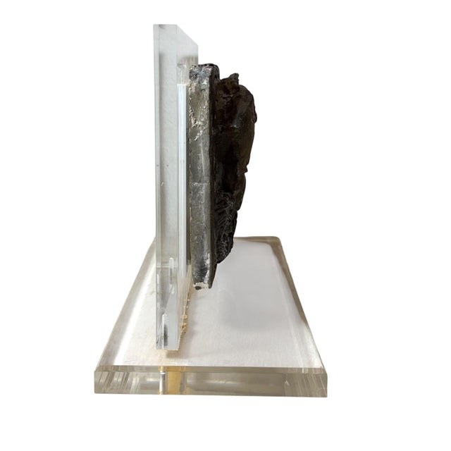 Early 18th Century Chinese Stone Relief Carvings on Custom Lucite Stands - A Pair For Sale - Image 10 of 17
