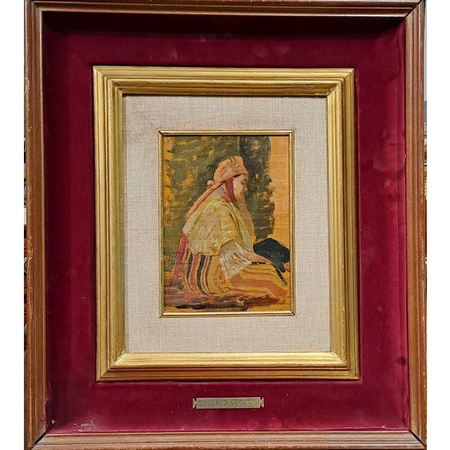 Eugenio Cecconi, Seated Figure, 1842, Oil on Panel, Framed For Sale - Image 5 of 12