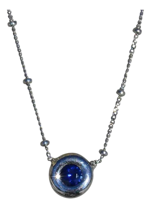 The Athena: Ladies Bezel Set Sapphire and 14K White Gold Station Chain