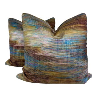 Clarke & Clarke "Serengeti" in Tropical 22" Pillows-a Pair For Sale