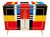 Multicolored Glass Sideboard, 1980s For Sale