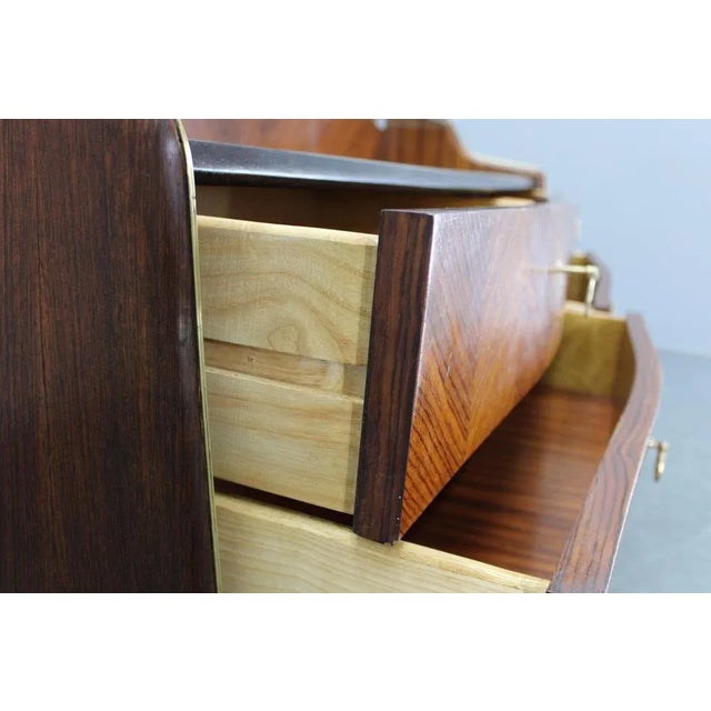 Wood Italian Sideboard with Glass Top and Drawers, 1950s For Sale - Image 7 of 18