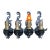 Four Storybook Wall Sconces From 1920s With Original Finish, New Wiring, Antique Style Candle Sleeves Hammered Tudor Spanish Revival For Sale