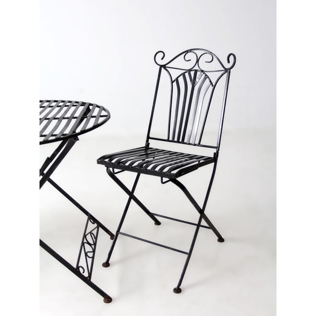 Mid 20th Century Vintage French Bistro Folding Patio Set For Sale - Image 5 of 18