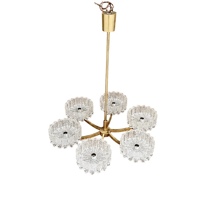 Vintage Icicle Glass Hanging Lamp from Doria Leuchten, 1960s For Sale