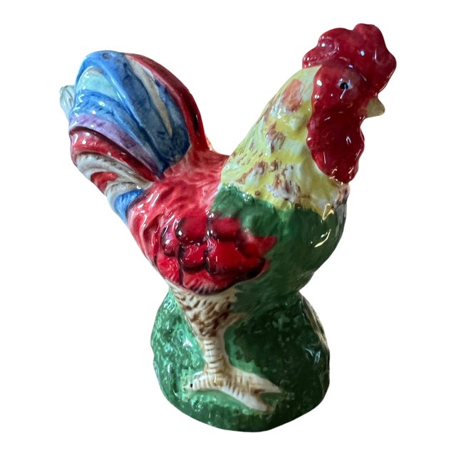 1970s Small Ceramic Hand Painted Rooster Salt Shaker For Sale