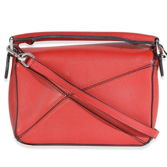 Loewe Scarlet Calfskin Mini Puzzle Bag For Sale - Image 4 of 9