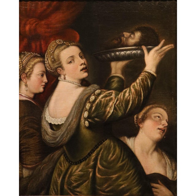 Baroque Follower of Tiziano Vecellio, Salomé, 1620, Oil on Canvas For Sale - Image 3 of 15