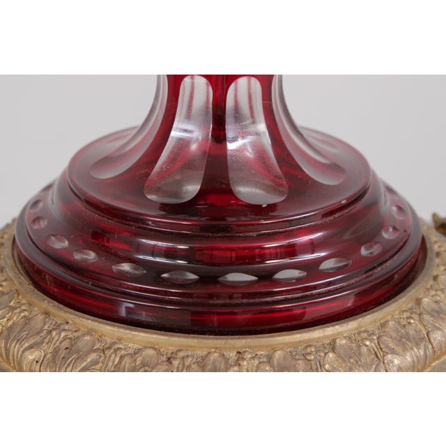 Pair Palatial Bohemian Cut to Clear Crystal Bronze Urns For Sale - Image 12 of 18