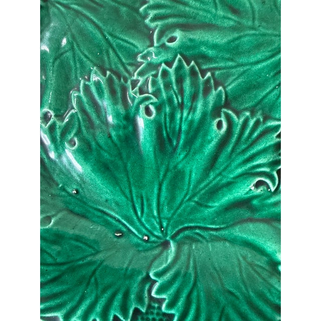 Antique Majolica Green Plates-Set of Four For Sale - Image 17 of 18