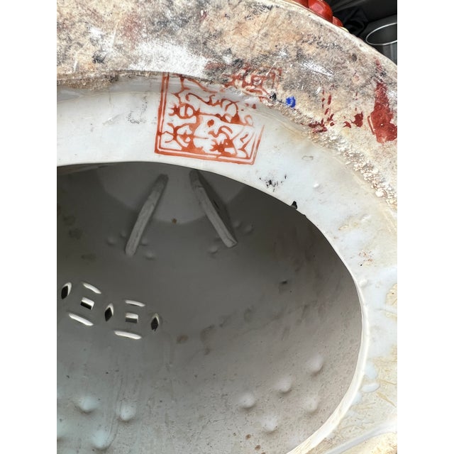 Black Mid-20th Century Chinese Export Hand-Painted Garden Stool For Sale - Image 8 of 9