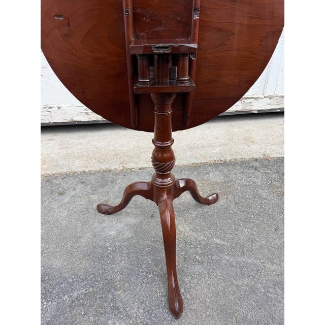 Antique Georgian Queen Anne Style Bird Cage Tilt Top Side Table For Sale - Image 16 of 16