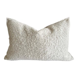 Custom Linen and Wool Blend Accent Lumbar Pillow With Insert For Sale