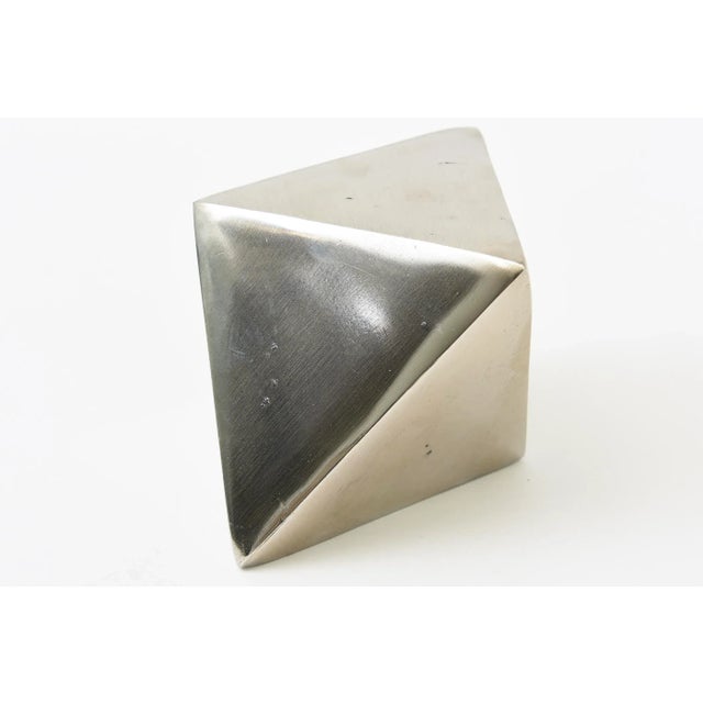 Vintage Two Brass and Nickel Sculptural Objects or Paperweights, 1960's For Sale - Image 11 of 12
