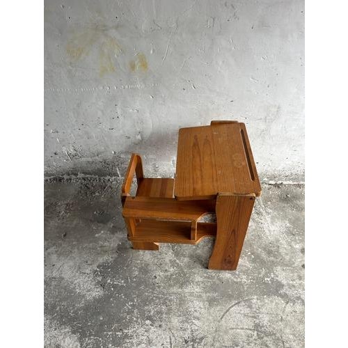 Vintage Folding Wooden School Desk with Bench, 1960s For Sale - Image 10 of 10