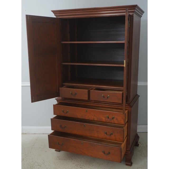 Traditional Eldred Wheeler Cherry 2 Piece Armoire Linen Press For Sale - Image 3 of 18