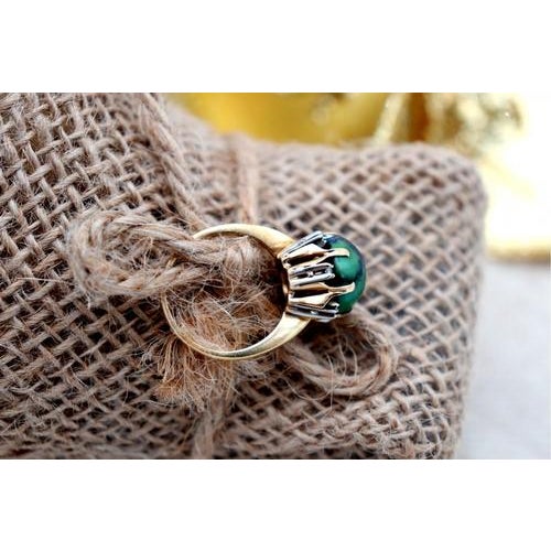 Gold Ring with Diamonds in Brilliant Cut For Sale - Image 3 of 7