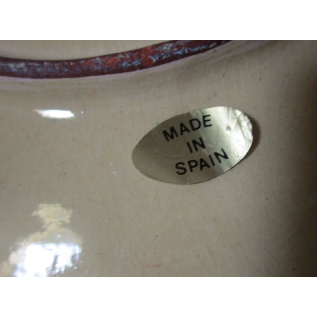 Vintage Large Hand-Painted Pottery Fish Plate For Sale - Image 6 of 9