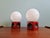 Red Ceramic Bedside Lamps with Opaline Glass Globes, 1970s, Set of 2 For Sale - Image 11 of 14