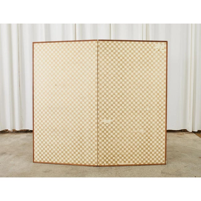 Japanese Taisho Two Panel Screen Heian Period Flute Player For Sale - Image 11 of 13