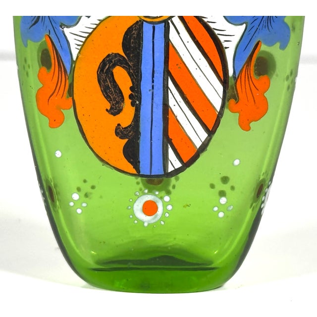 Late 19th Century Late 19th Century Bohemian Heraldic Armorial Art Glass Pocket Beaker For Sale - Image 5 of 18