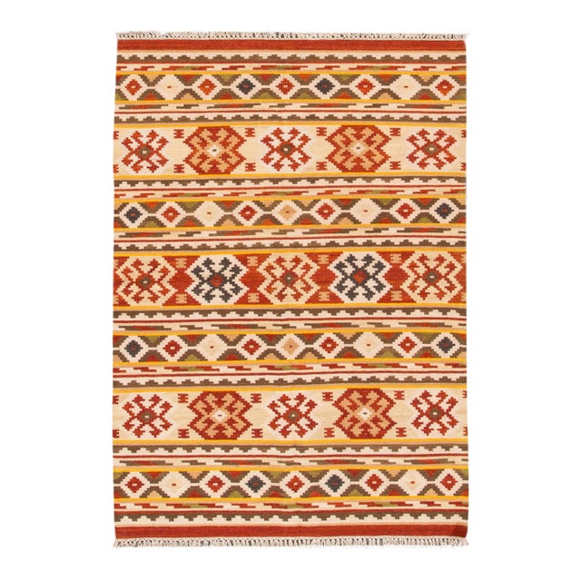 Colorful Modern Kilim Handmade Wool Rug For Sale