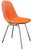Chrome Wire Chair with White Seat Cover & Orange Base by Charles and Ray Eames for Herman Miller, 1965 For Sale