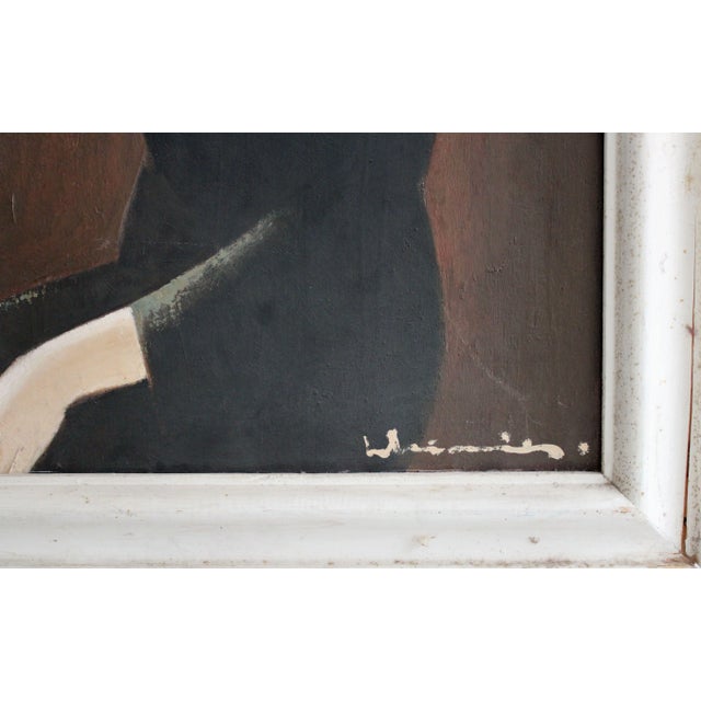 Modern Laimdots Murnieks, Daughter's Portrait, Oil on Cardboard For Sale - Image 3 of 8