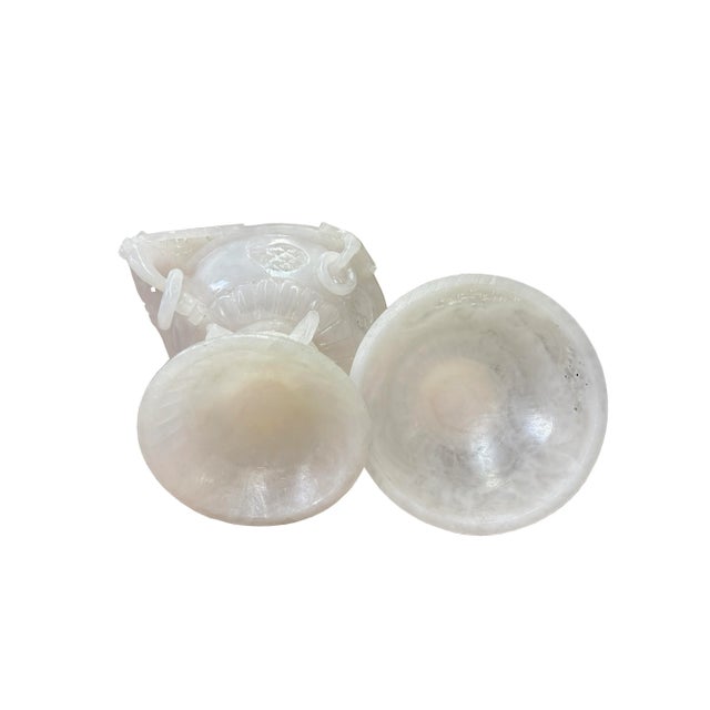 Chinese White Stone Carved Oriental Dragon Incense Burner Holder Display For Sale - Image 4 of 8