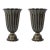 Art Deco Hand-Blown Murano Fluted Black Glass Up-Lights W/ 24kt Gold Flecks For Sale