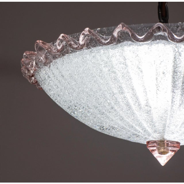 Italian Pink Murano Glass Ceiling Fixture, Murano, 1960 For Sale - Image 4 of 11