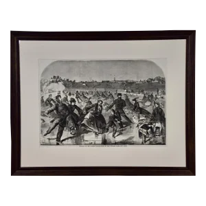 "Skating on Ladies' Pond Central Park": Winslow Homer 19th C. Woodcut Engraving, 1860