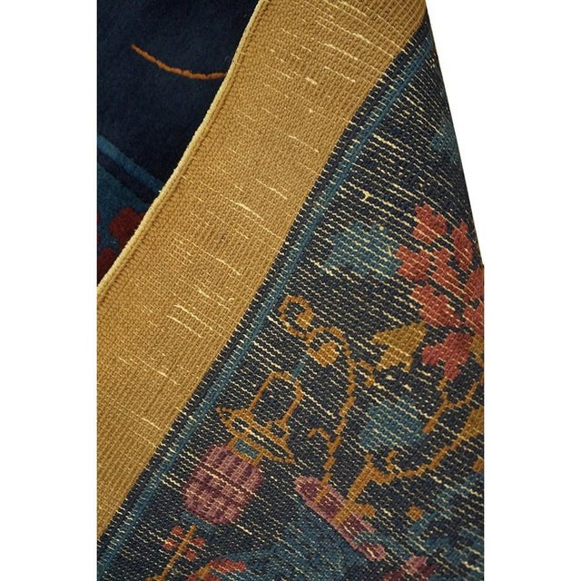 1920s Camel Floral Modern Antique Chinese Art Deco Knotted Wool Rug 9' X 11'8" For Sale - Image 9 of 9