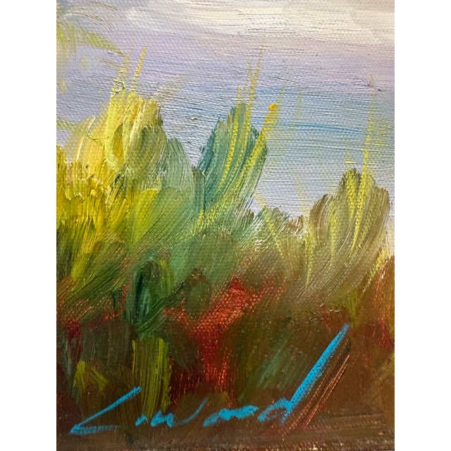 Mid-Century Modern Vintage Oil on Canvas Beach Scene Solid Wood Frame For Sale - Image 3 of 11