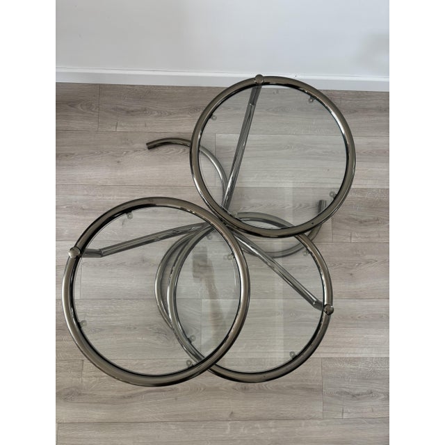 Mid-Century Morex Swivel Coffee Table in Glass and Chrome-Plated Steel attributed to Milo Baughman, 1970s For Sale - Image 14 of 18