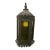 Antique Black Metal Wall Lantern Light With Blown Glass Panels For Sale