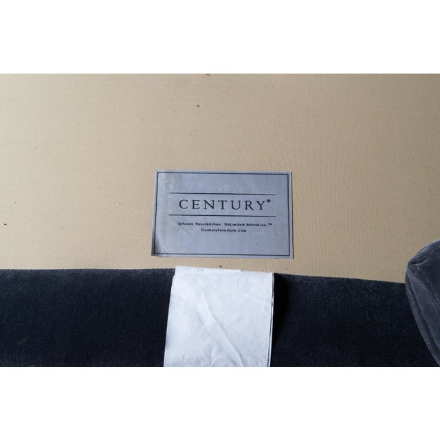 A stunning dark grey velvet four section custom made bourne. The base is hexagonal in shape with a luxurious inverted...