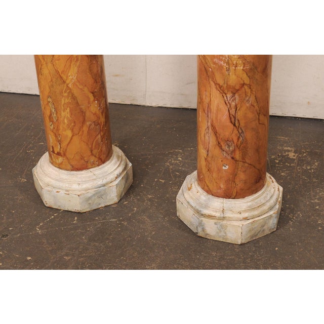 Mid 20th Century Italian Pair 3 Ft Tall Column Pedestals For Sale - Image 5 of 11